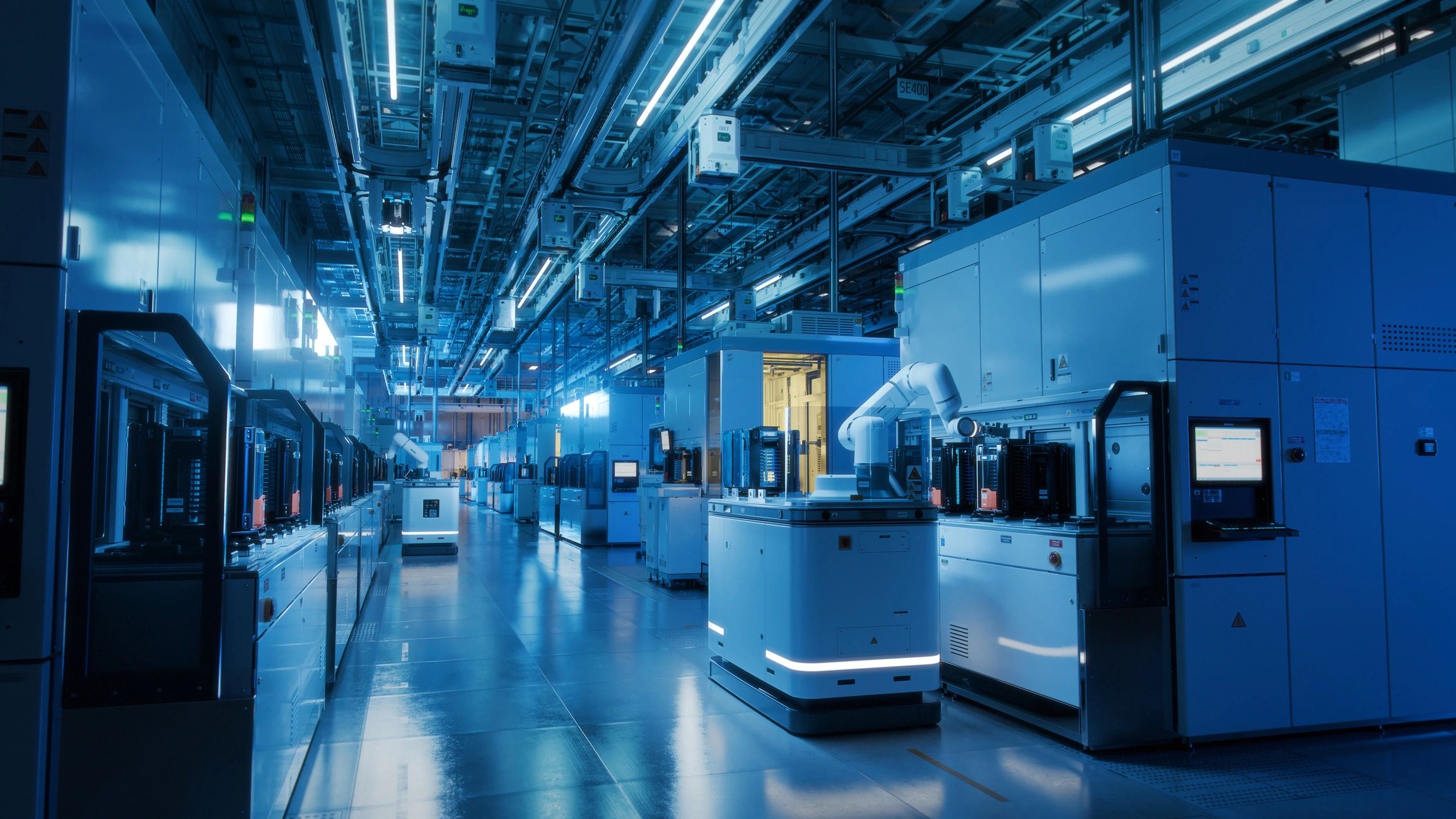Automated production environment representing advanced food processing automation