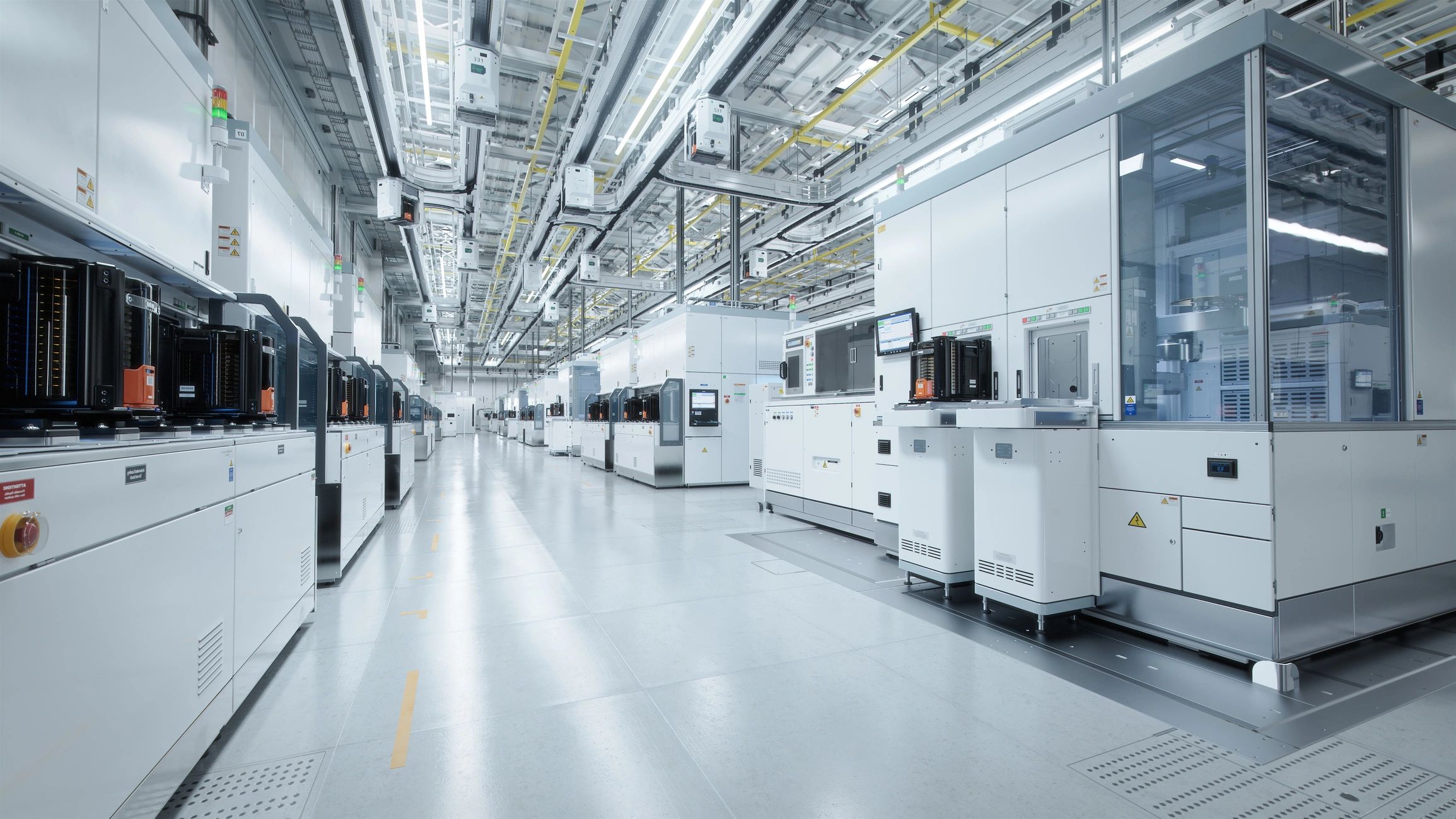High-tech automated facility representing inspection and quality control