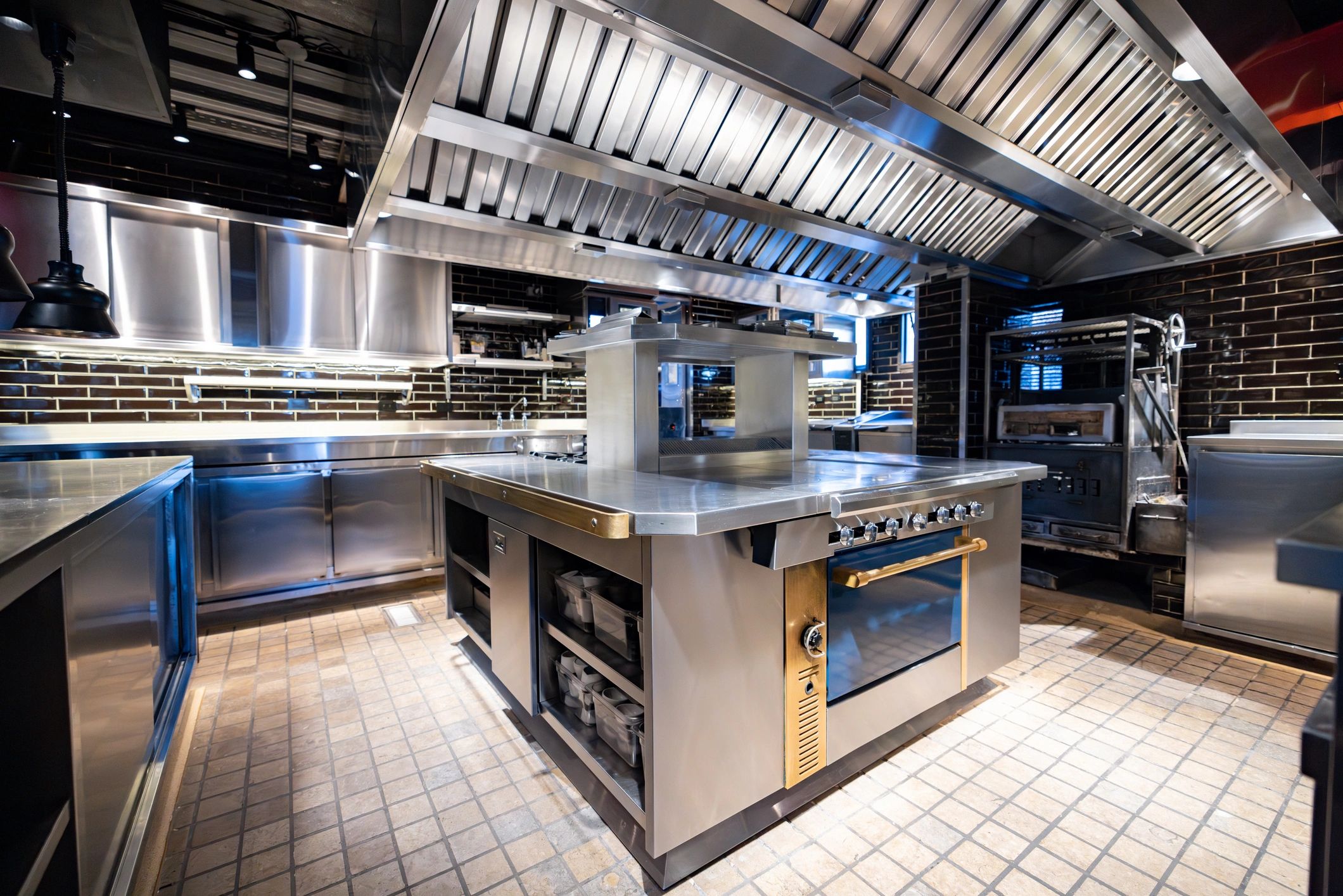 Food production environment representing automation and packaging workflows